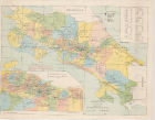 Mapa General de Costa Rica con indicación de la división cantonal